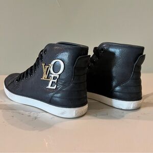 Louis Vuitton Black Calfskin Love Punch High Top